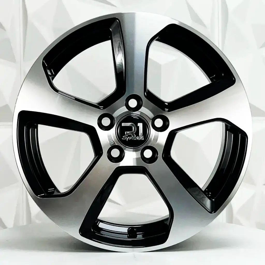 RIN 15X6 5-100 5913 BLACK MACHINE FACE ET38 CB73.1