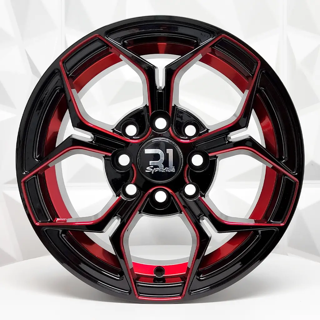 RIN 13X5.5 4-100/114.3 R1 SPORT 771 BLACK MILLING FACE+ RED PAITING+RED UNDERCUT ET30 CB73.1 