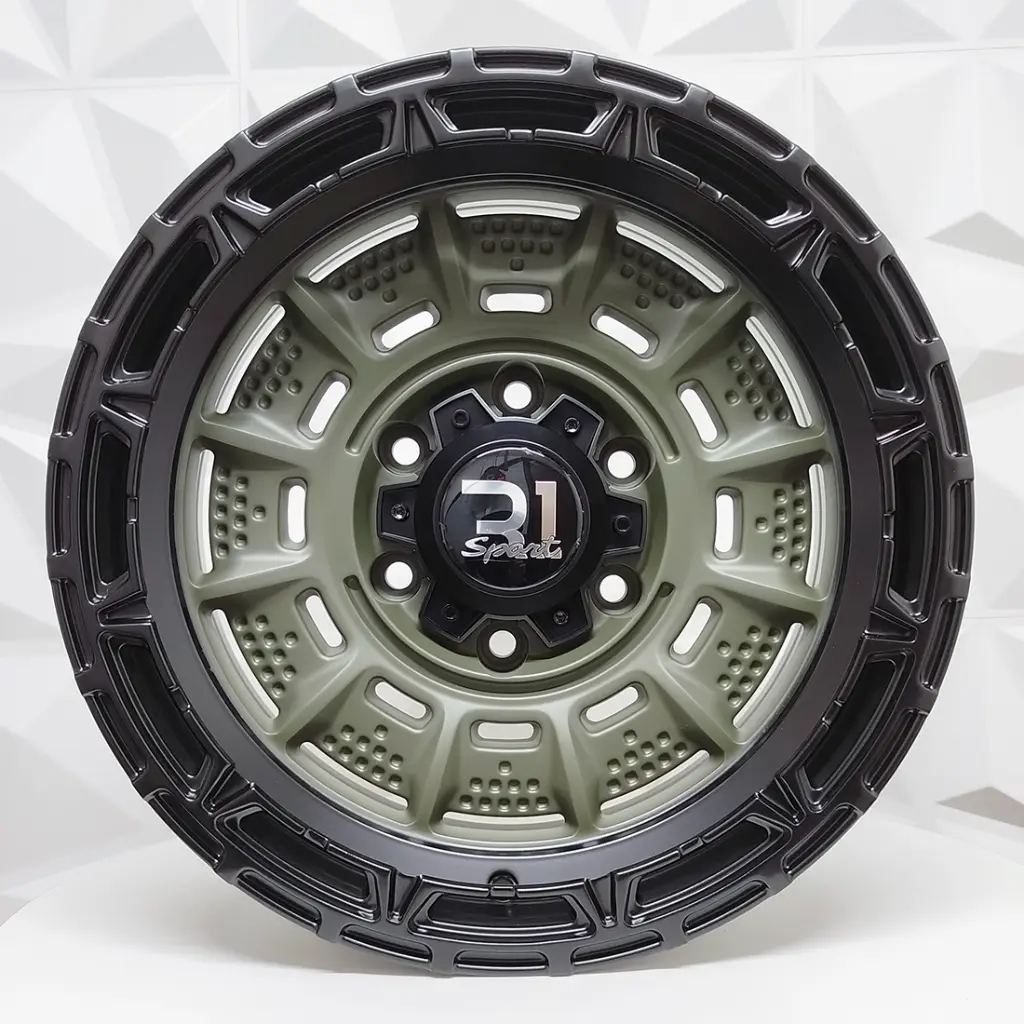 "RIN 16X8 6-139.7 R1 SPORT RGW8878 MATTE GREEN + BLACK LIP POLISH ET0 CB110" 