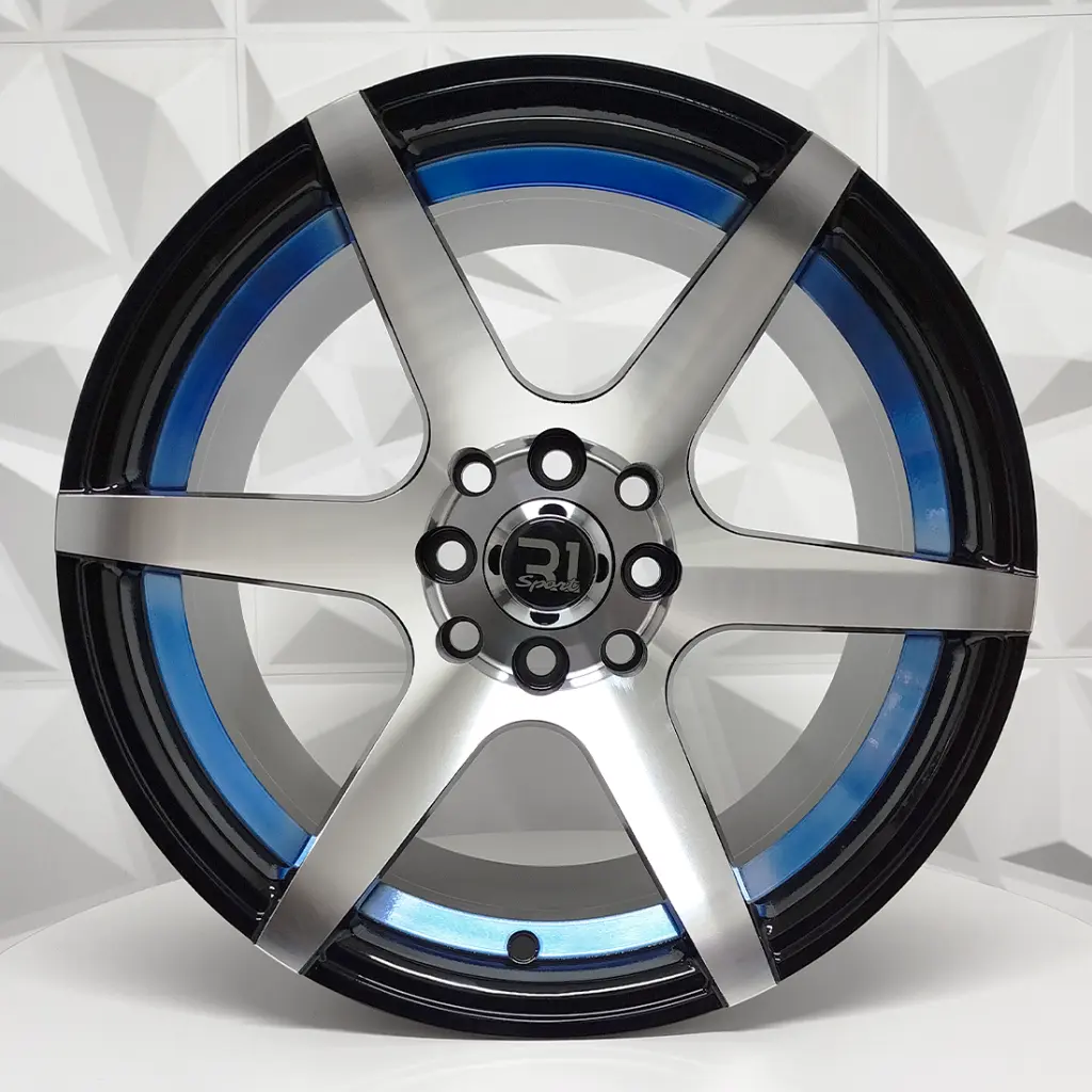 RIN 15X8.25 5-100/114.3 R1 SPORT RGW56092 MACHINE BLACK+BLUE UNDERCUT ET0 CB73.1 