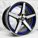 RIN 16X7 4-100/114.3 R1 SPORT RGW8808(65034G) MACHINE BLACK+BLUE UNDERCUT ET30 CB67.1 