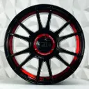 RIN 17X7.5 4-100/114.3 R1 SPORT JCW48 BLACK + RED UNDERCUT ET35 CB73.1
