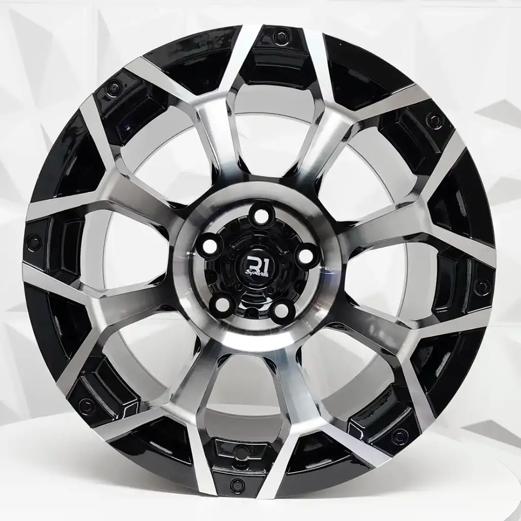 RIN 15X10 5-139.7 R1 SPORT X077 BLACK MACHINE FACE ET-44 CB108